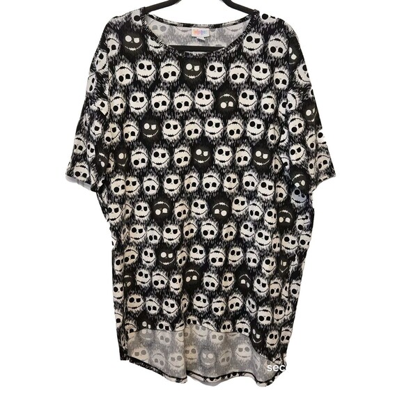 LuLaRoe Irma Top Lg Jack Skellington High Low Tunic Nightmare Before Christmas - Picture 1 of 6